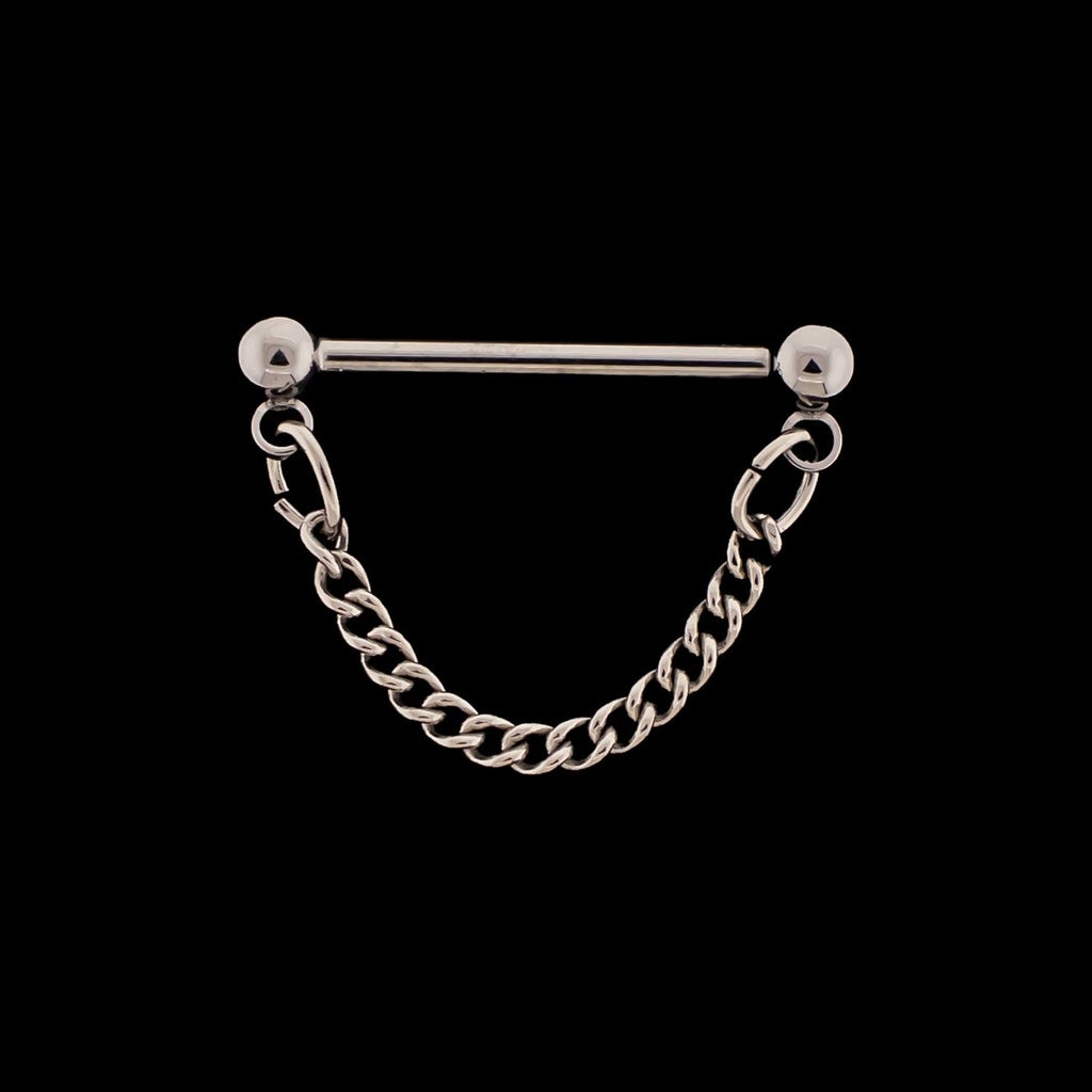 Threadless Nose Bridge Barbell with Curb Chain | Body Jewelry | Wiccan Center