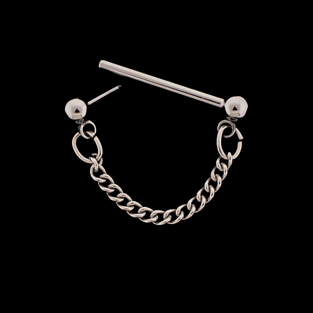 Threadless Nose Bridge Barbell with Curb Chain | Body Jewelry | Wiccan Center