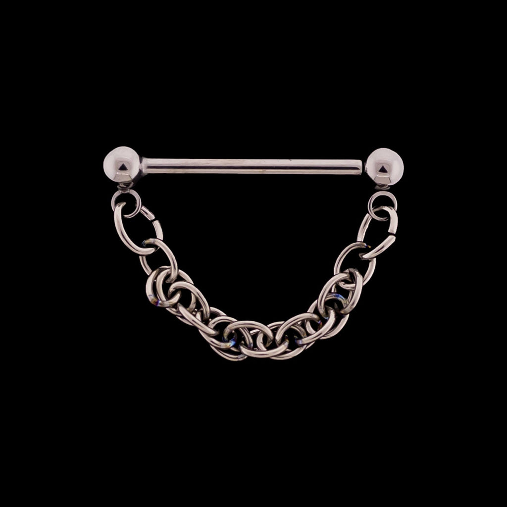 Threadless Nose Bridge Barbell with Rope Chain | Body Jewelry | Wiccan Center