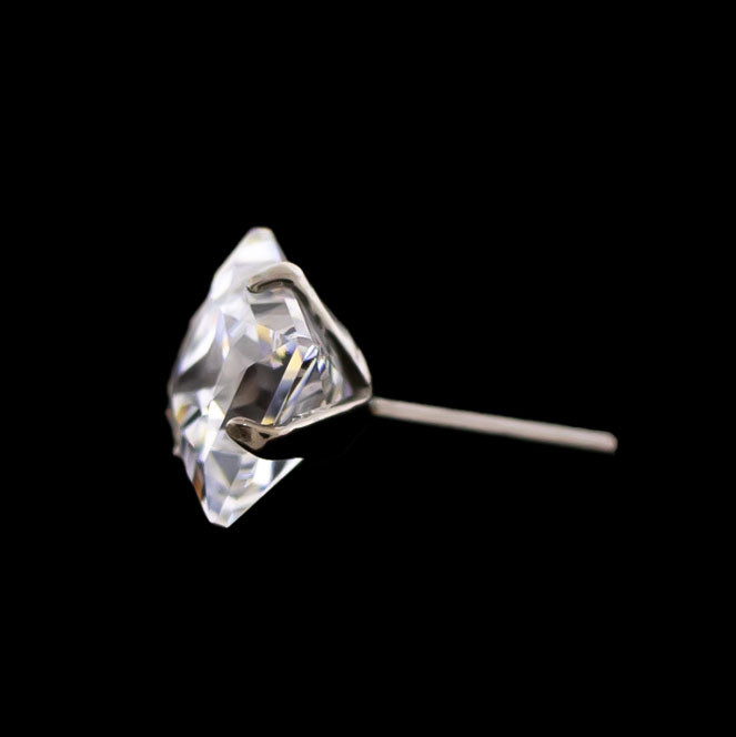 Prong Set Square Cut Premium Zirconia Threadless End | | Wiccan Center