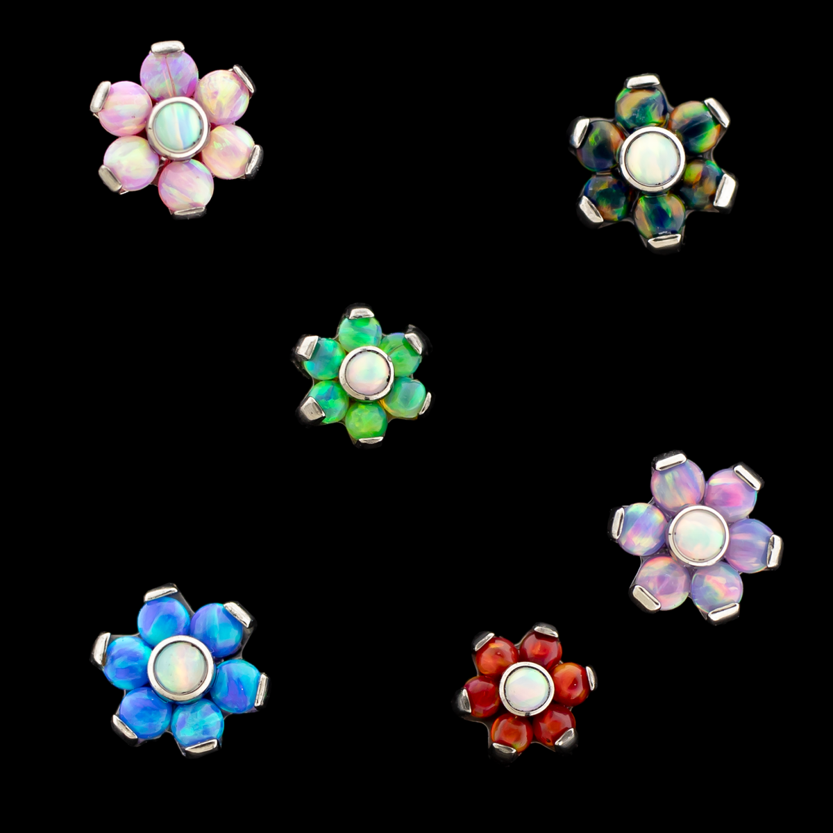 Anka - Opal Flowers w/ Colored Petals | Body Jewelry | Wiccan Center