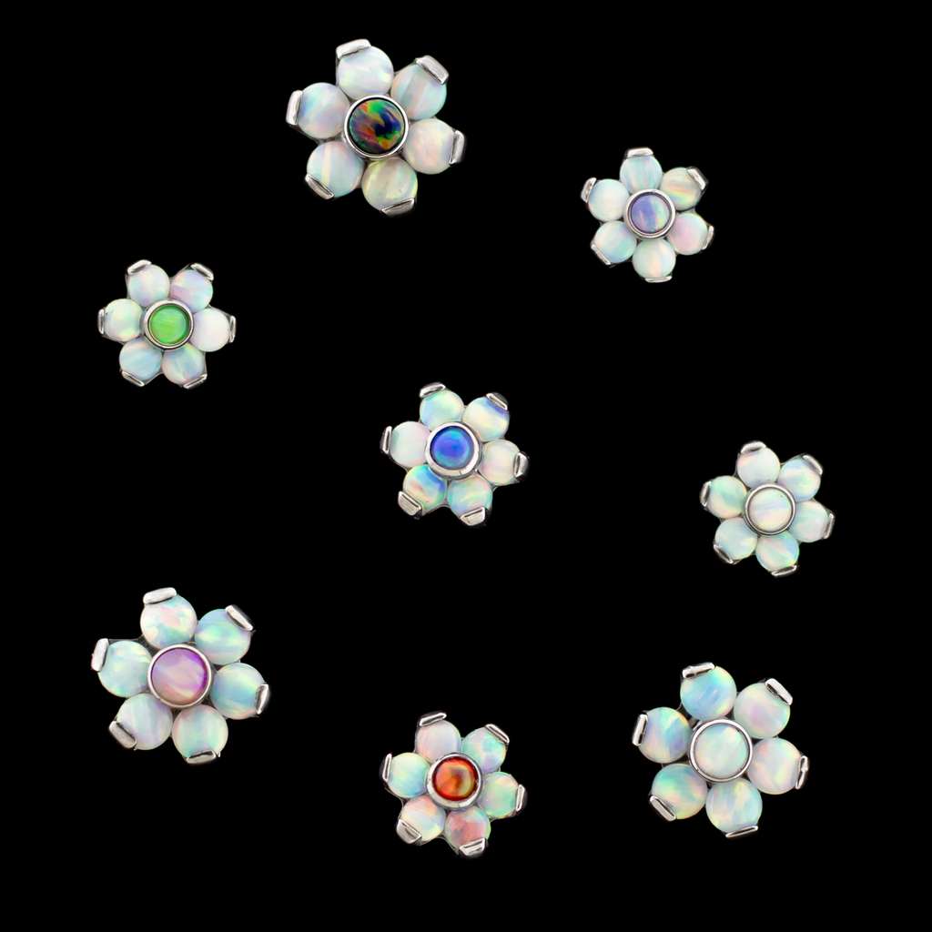 Anka - Opal Flowers w/ White Petals | Body Jewelry | Wiccan Center