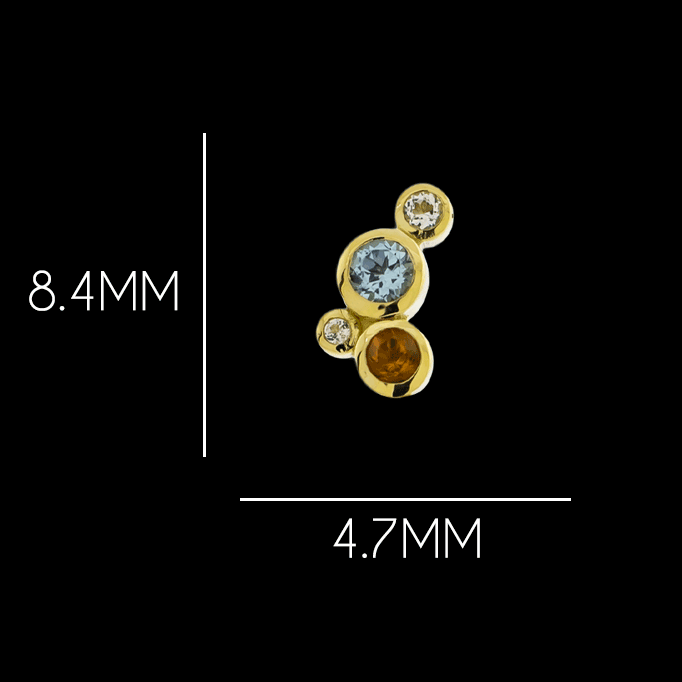 Nevaeh - 18KT Gold Threadless End | Body Jewelry | Wiccan Center