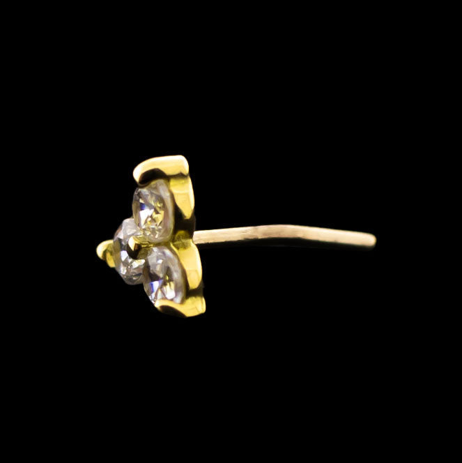 Trinity - 18KT Gold Threadless End | Threadless End | Wiccan Center