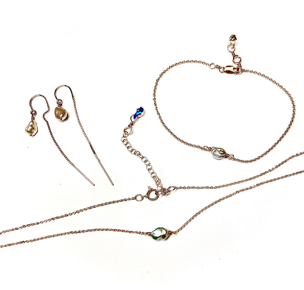 Keshi Pearl Choker Necklace with Swarovski Clasp
