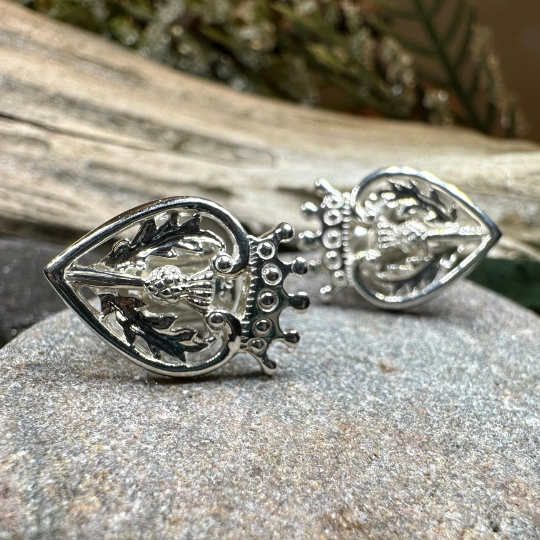 Regal Scottish Thistle Luckenbooth Earrings