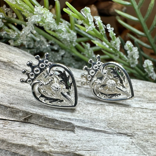 Regal Scottish Thistle Luckenbooth Earrings