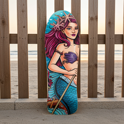 Mermaid Star Skateboard – Celestial Ocean Art Deck | Skateboard | Wiccan Center