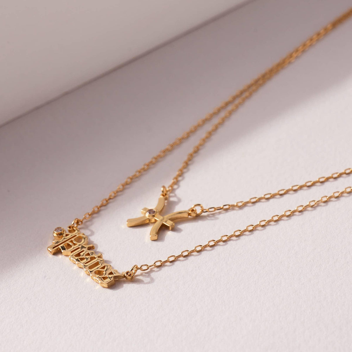 Gold Double Layered Zodiac Necklace | Necklace | Wiccan Center