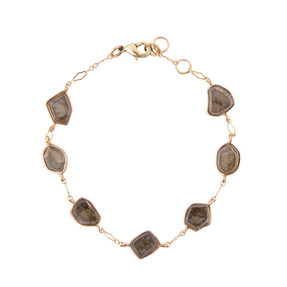 Labradorite and Bronze Line Bracelet | Bracelets | Wiccan Center