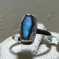 Labradorite Coffin Ring 9 (03.8032) | Rings | Wiccan Center