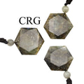 Labradorite Faceted Hexagon Pendant with Black Cord (1.5 Inches) (4 Pieces)