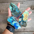 Labradorite One Side Polished Slab — Madagascar Crystal for Protection & Transformation
