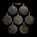 Labradorite Round Cabochon Pendant with Silver Plating (4 Pieces) Size 1.5 to 2 Inches