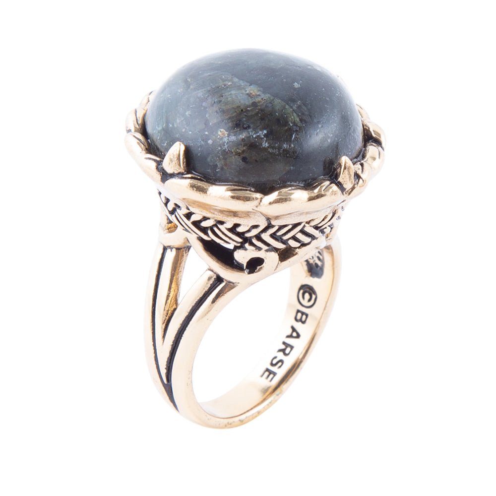 Black Labradorite and Golden Statement Ring | Rings | Wiccan Center