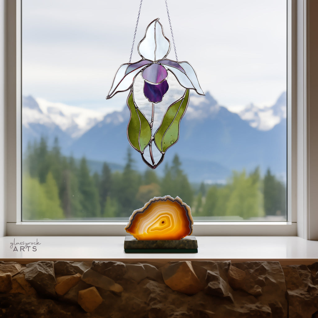Lady Slipper Orchid Stained Glass Pattern | Crafting Patterns & Molds | Wiccan Center