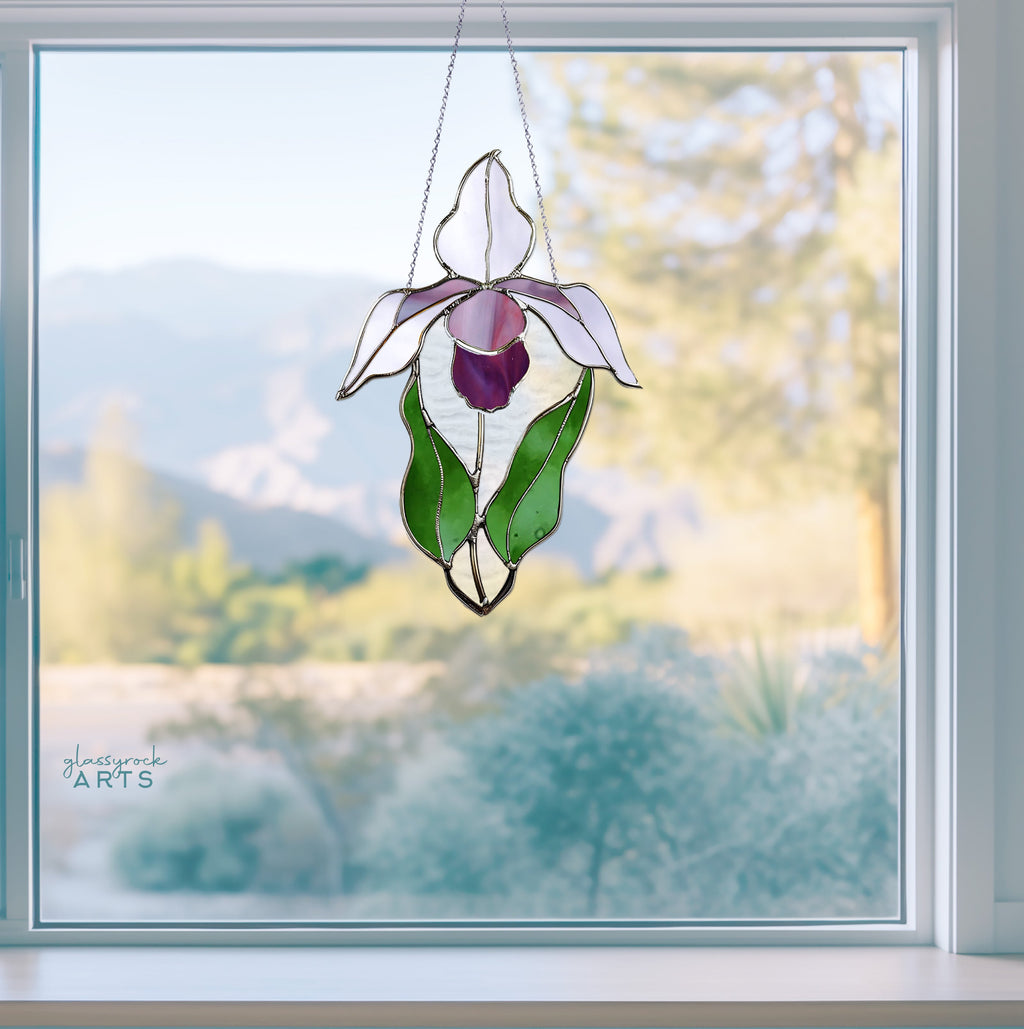 Lady Slipper Orchid Stained Glass Pattern | Crafting Patterns & Molds | Wiccan Center