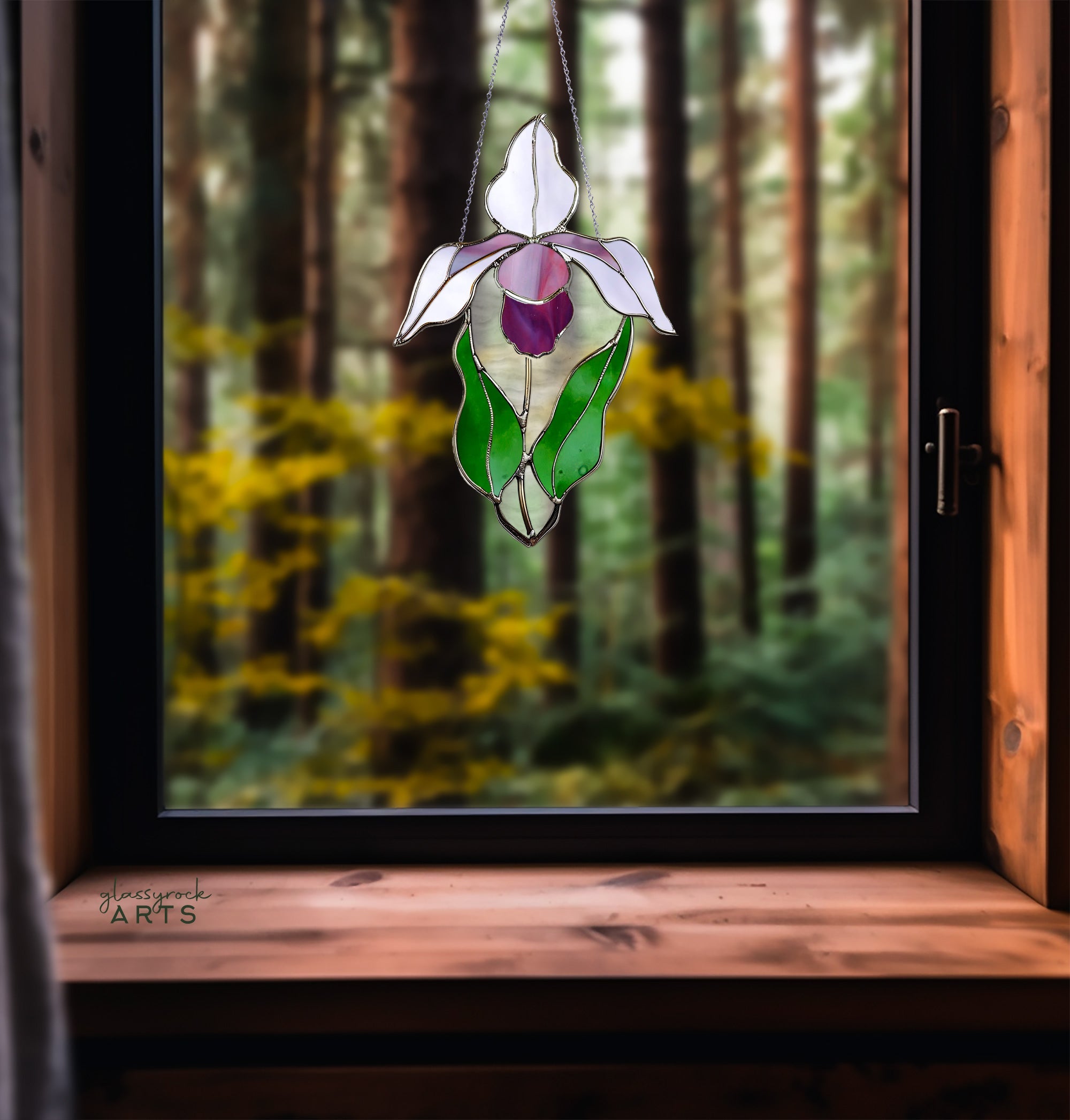 Lady Slipper Orchid Stained Glass Pattern | Crafting Patterns & Molds | Wiccan Center