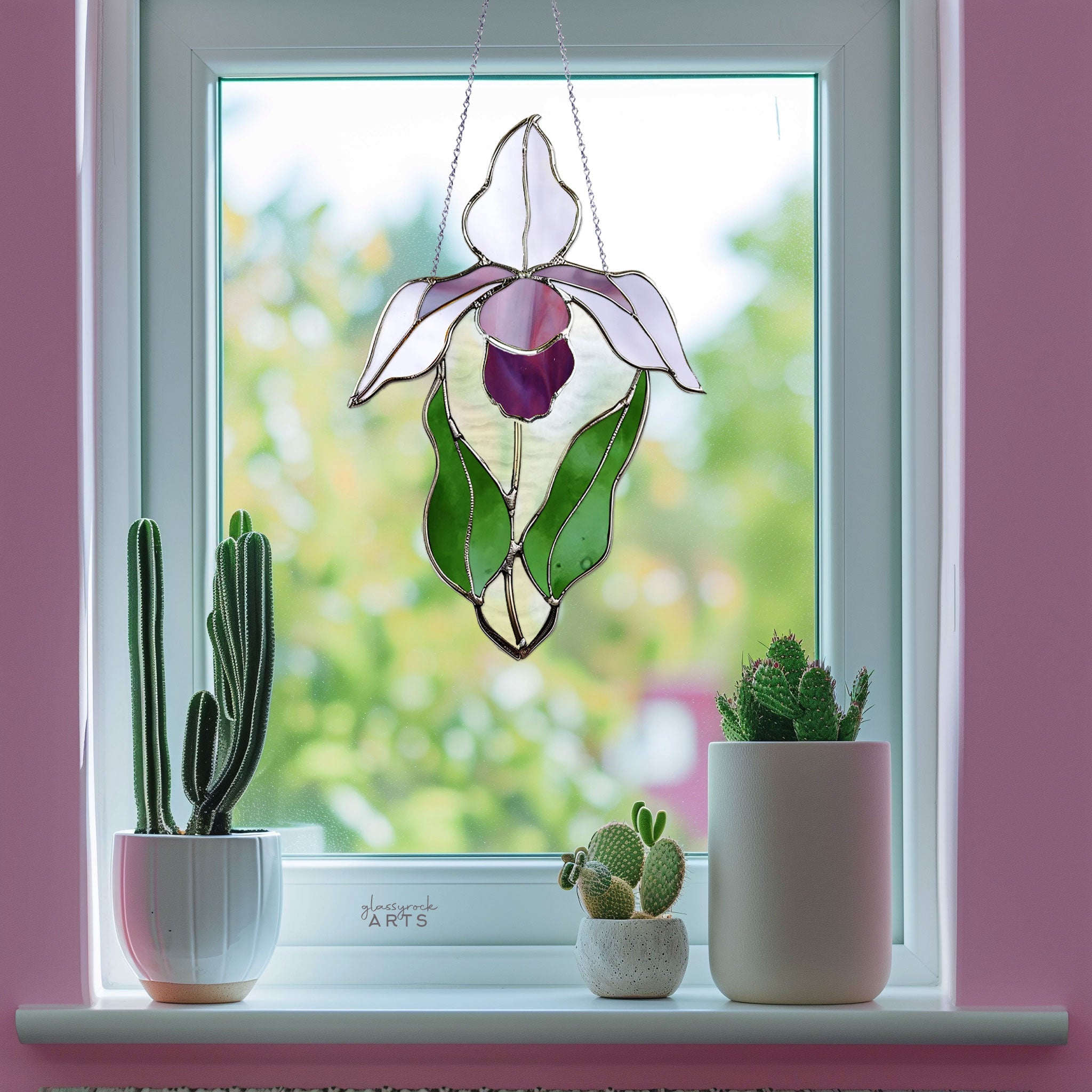 Lady Slipper Orchid Stained Glass Pattern | Crafting Patterns & Molds | Wiccan Center