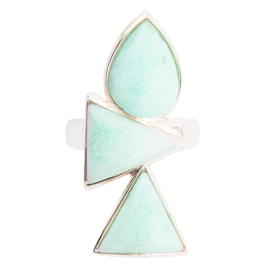 Lahana Green Chrysoprase and Sterling Silver Statement Ring | Rings | Wiccan Center