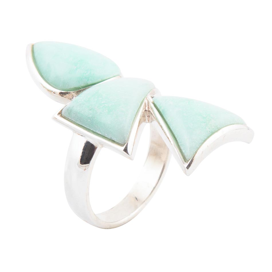 Lahana Green Chrysoprase and Sterling Silver Statement Ring | Rings | Wiccan Center