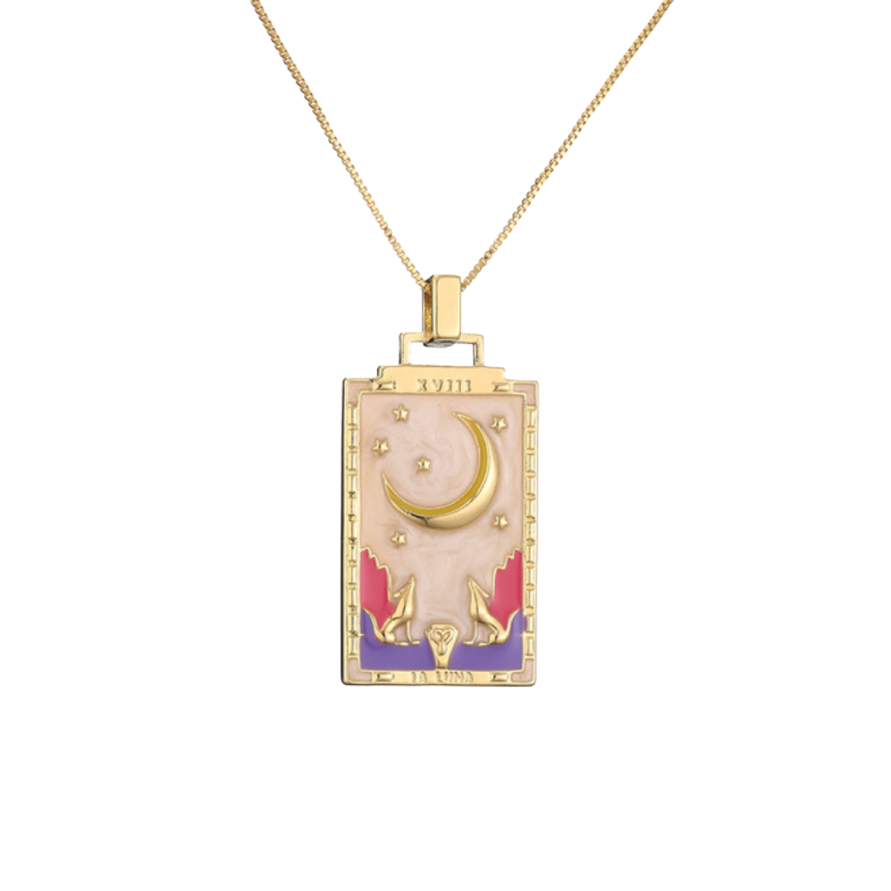 The Pink Moon Tarot Card Necklace