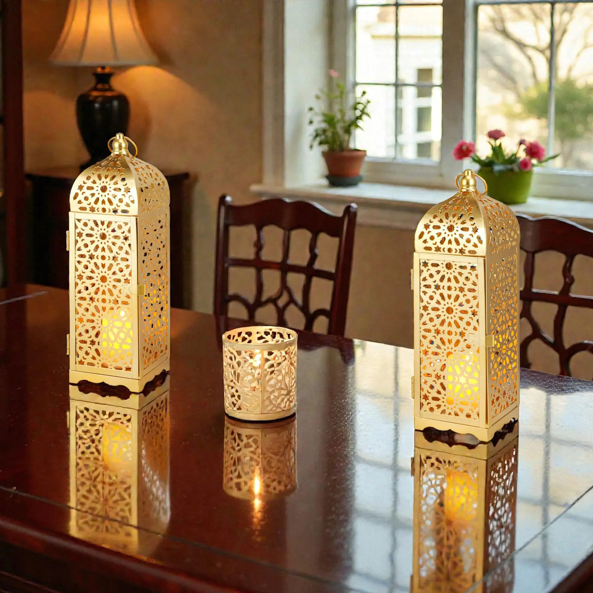 12.5" H Metal Decorative Candle Lantern | Decorative Candle Lantern | Wiccan Center