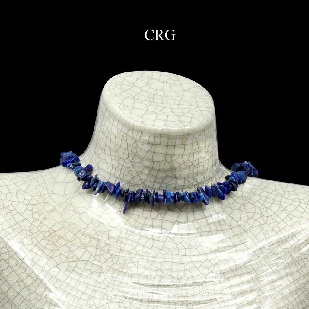 Lapis Lazuli Strand Chip Choker Necklace (16 Inches) (4 Pieces)