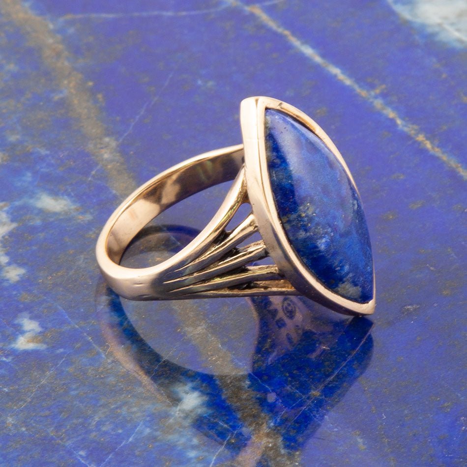 Blue Lapis Golden Spark Ring | Rings | Wiccan Center