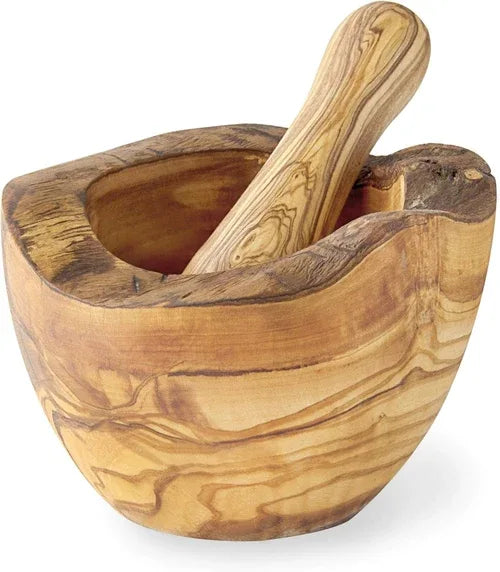 Olive Wood Rustic Mortar and Pestle | Kitchen | Wiccan Center