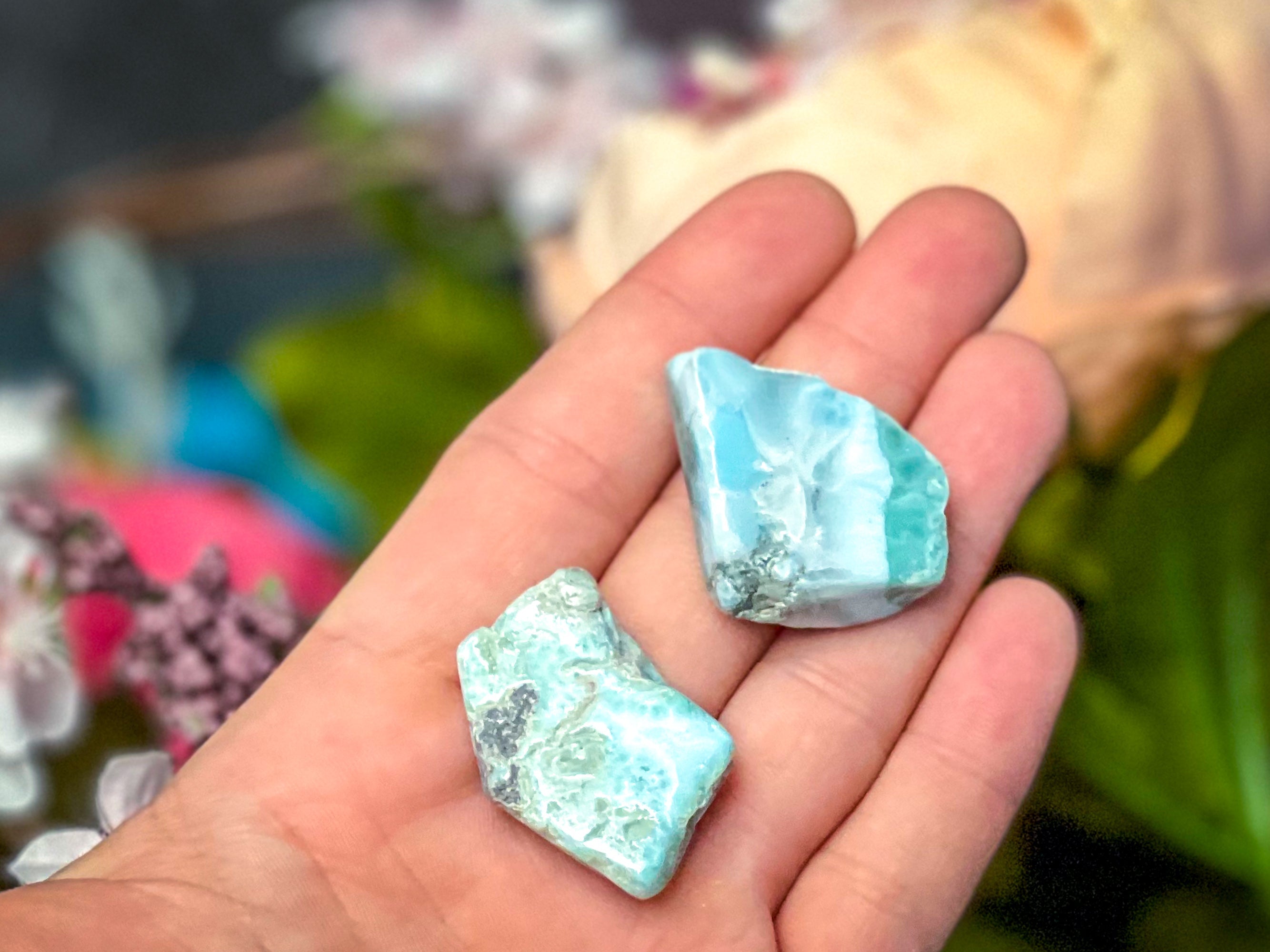 Polished Larimar Slices, Good Quality | | Wiccan Center
