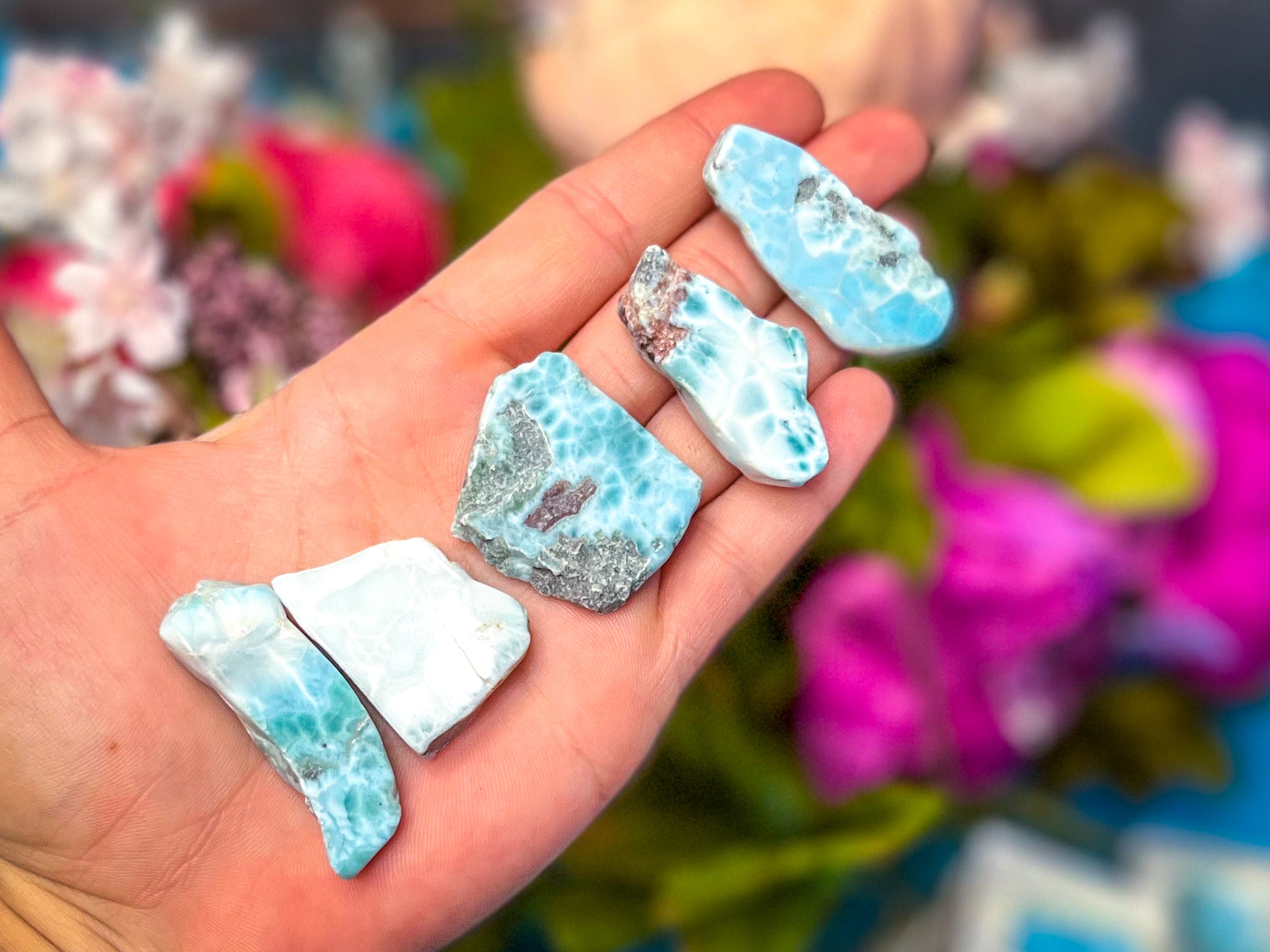 Polished Larimar Slices, Good Quality | | Wiccan Center