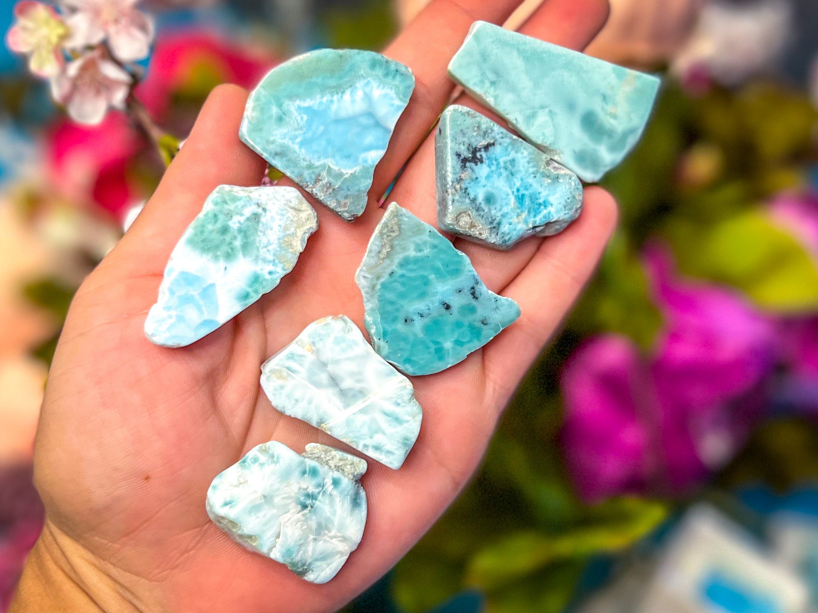 Polished Larimar Slices, Good Quality | | Wiccan Center