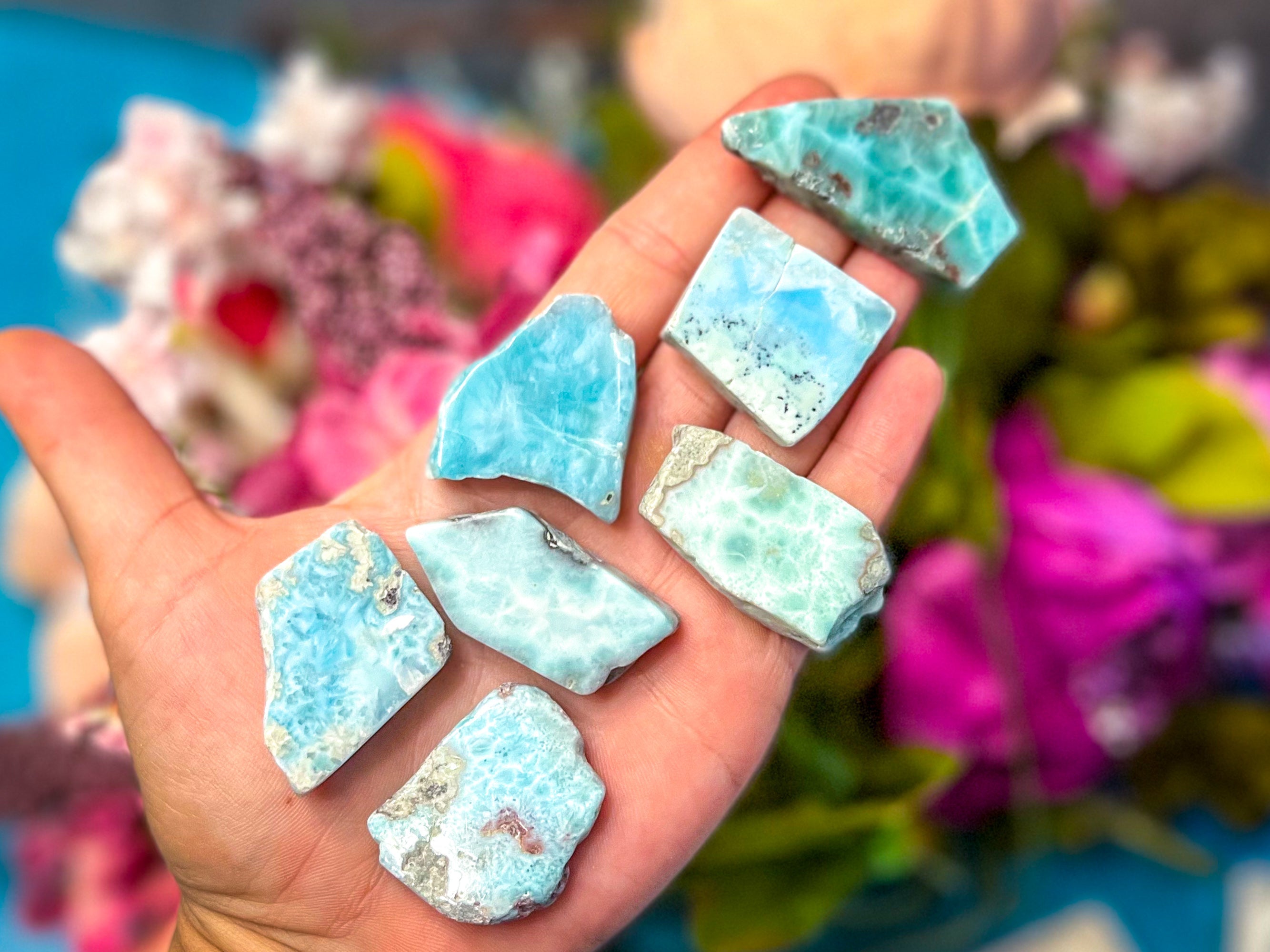 Polished Larimar Slices, Good Quality | | Wiccan Center