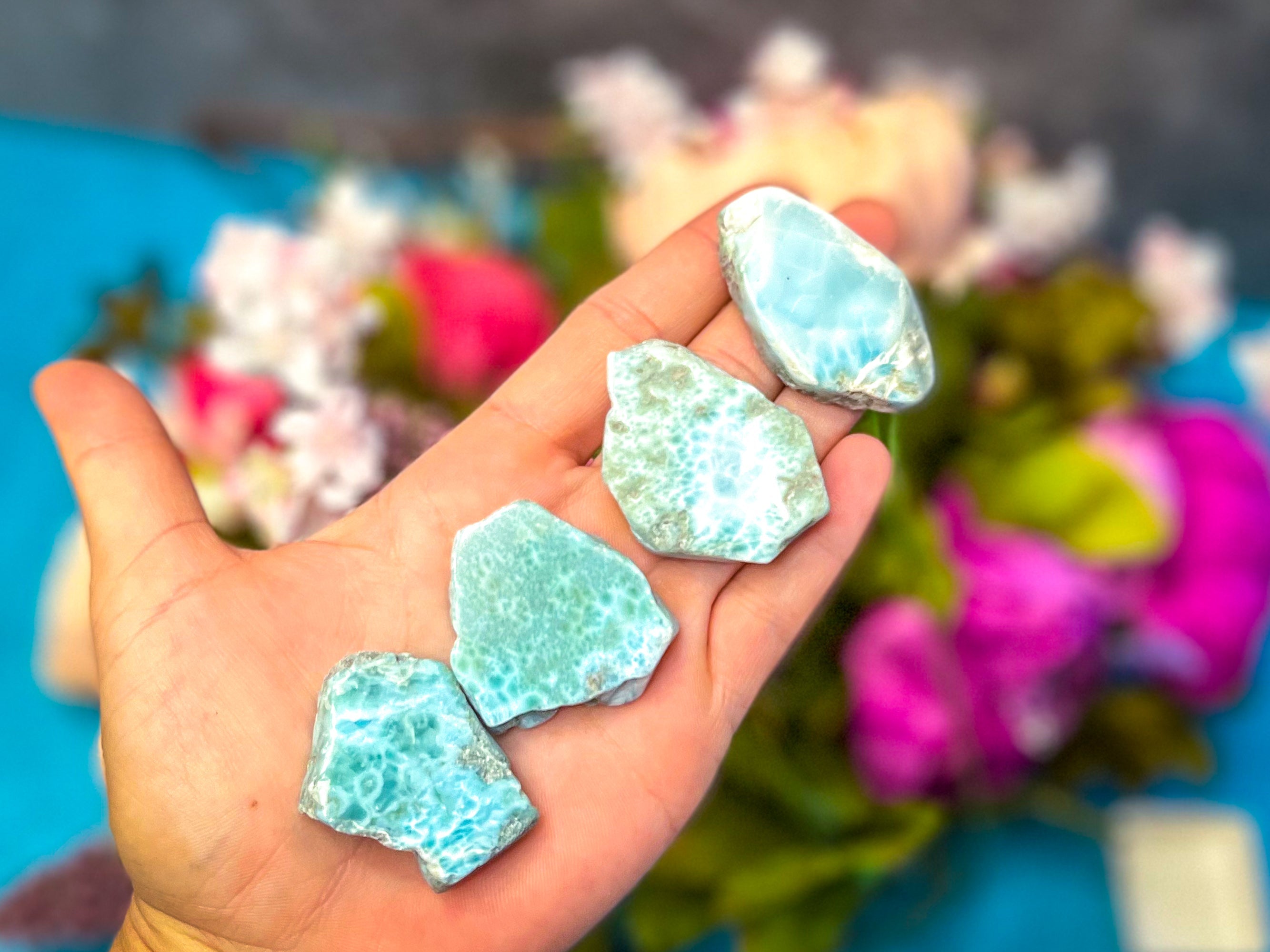 Polished Larimar Slices, Good Quality | | Wiccan Center