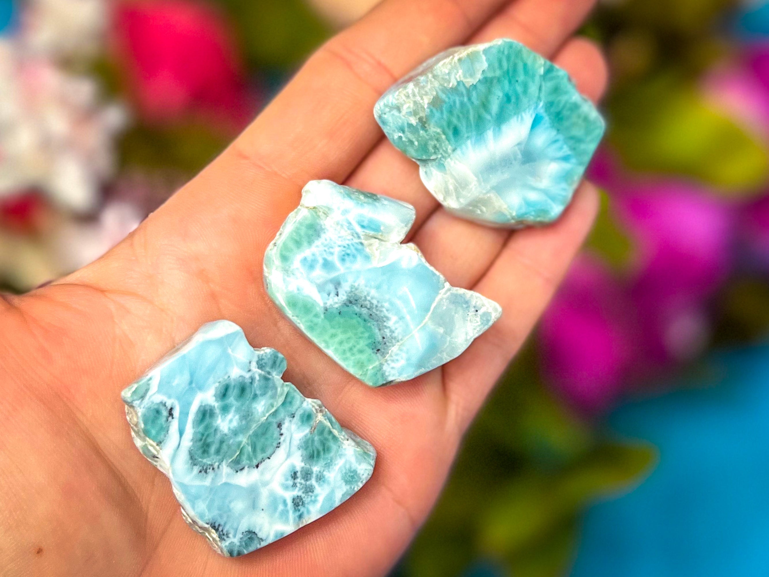 Polished Larimar Slices, Good Quality | | Wiccan Center
