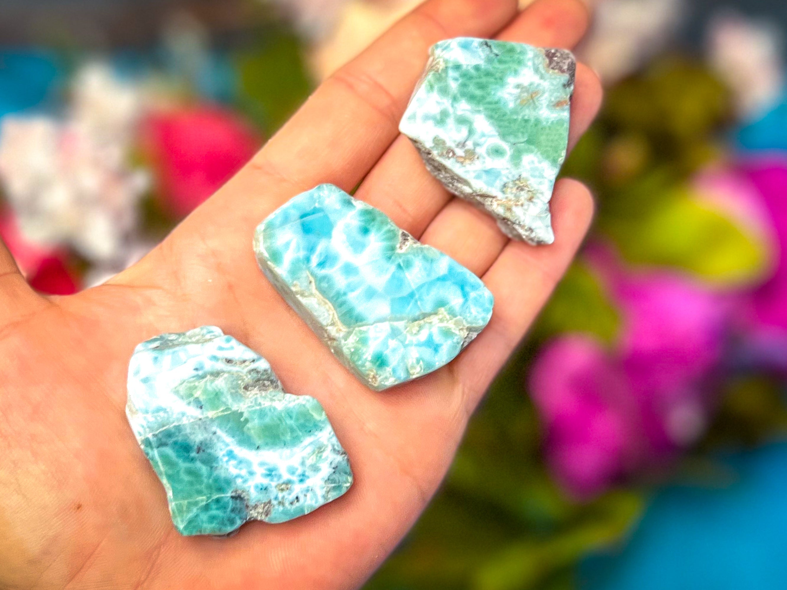 Polished Larimar Slices, Good Quality | | Wiccan Center