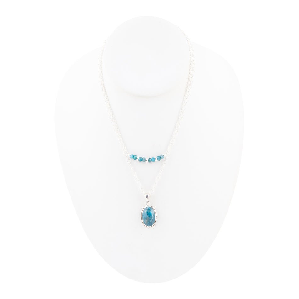 Layered Blue Apatite and Sterling Silver Necklace | Necklaces | Wiccan Center