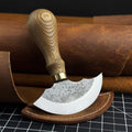Leather Round Knife, 10 cm (3.9 inches) | Leather Knife | Wiccan Center