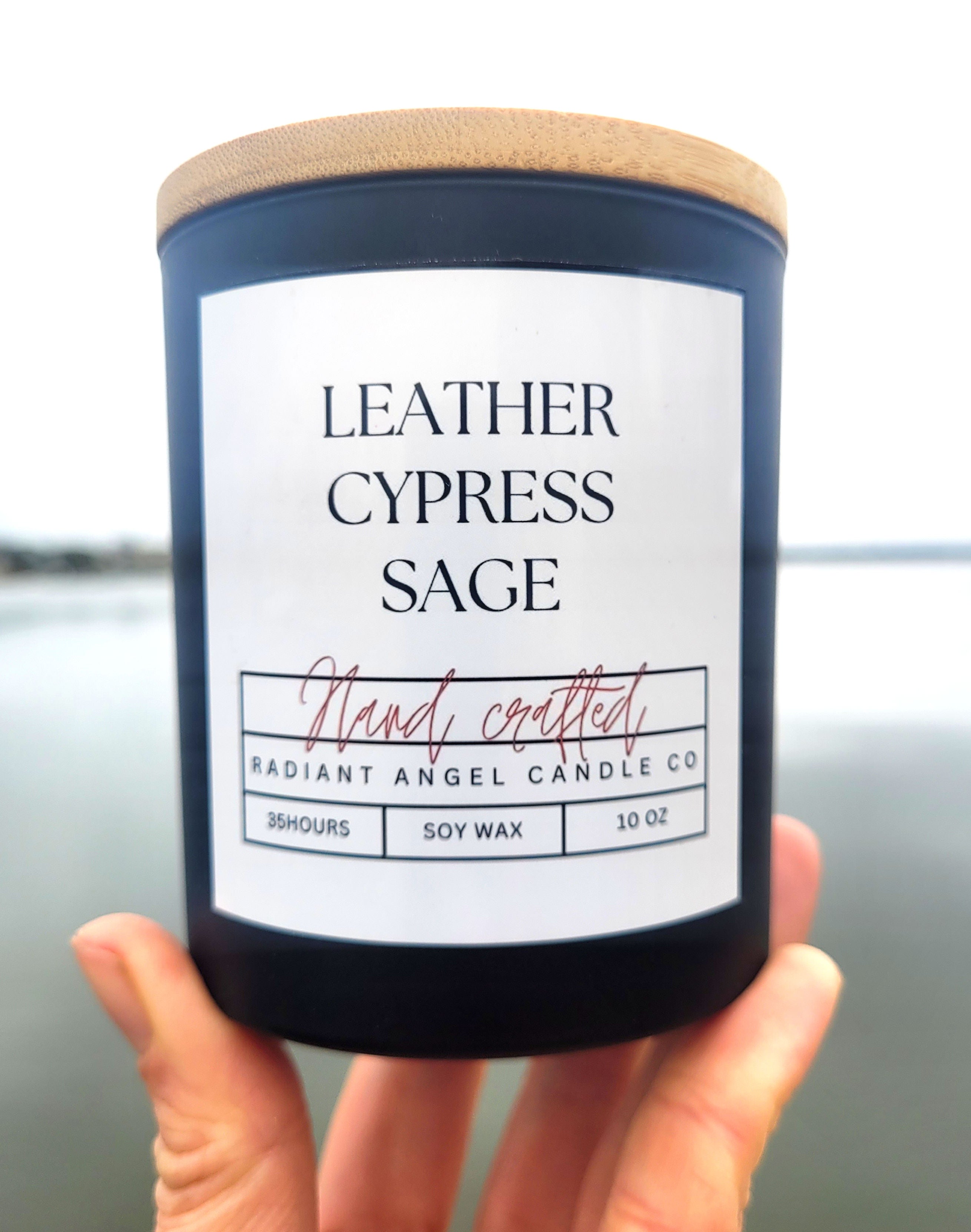 Leather, Cypress, Sage Soy Candle | Candle | Wiccan Center