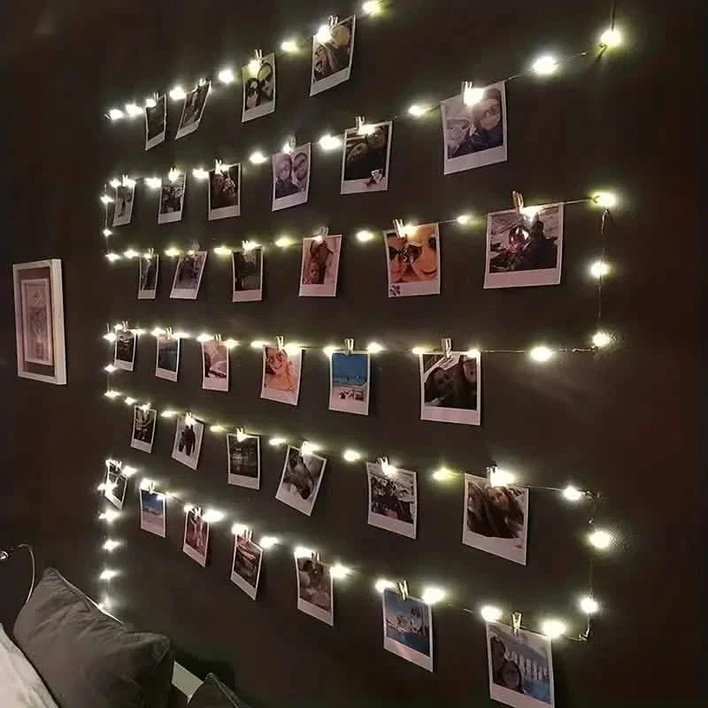 LED String Lights with 40 Wooden Clips | String & Fairy Lights | Wiccan Center