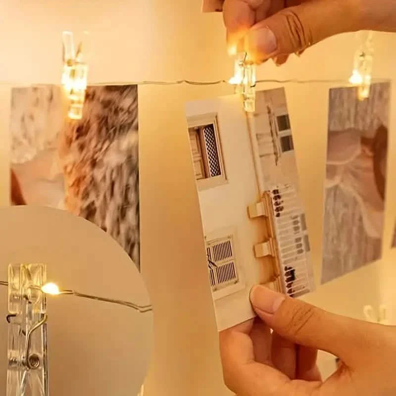 LED String Lights with 40 Wooden Clips | String & Fairy Lights | Wiccan Center