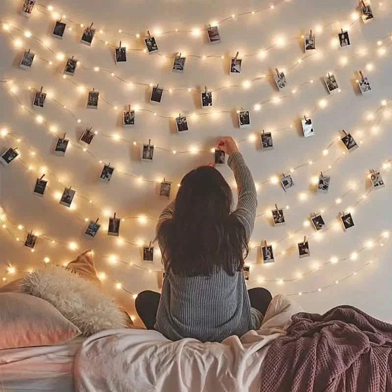LED String Lights with 40 Wooden Clips | String & Fairy Lights | Wiccan Center