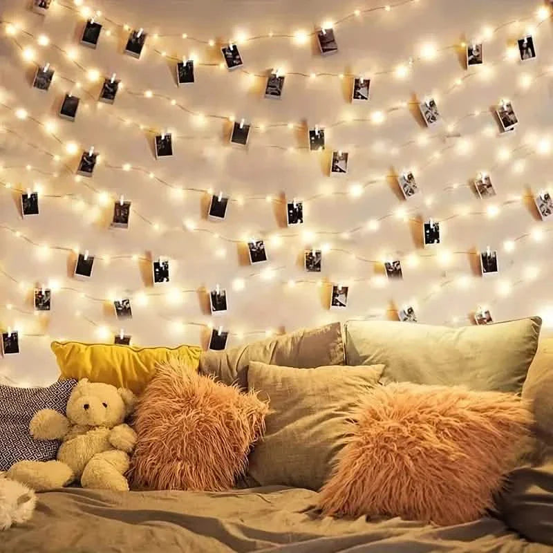 LED String Lights with 40 Wooden Clips | String & Fairy Lights | Wiccan Center