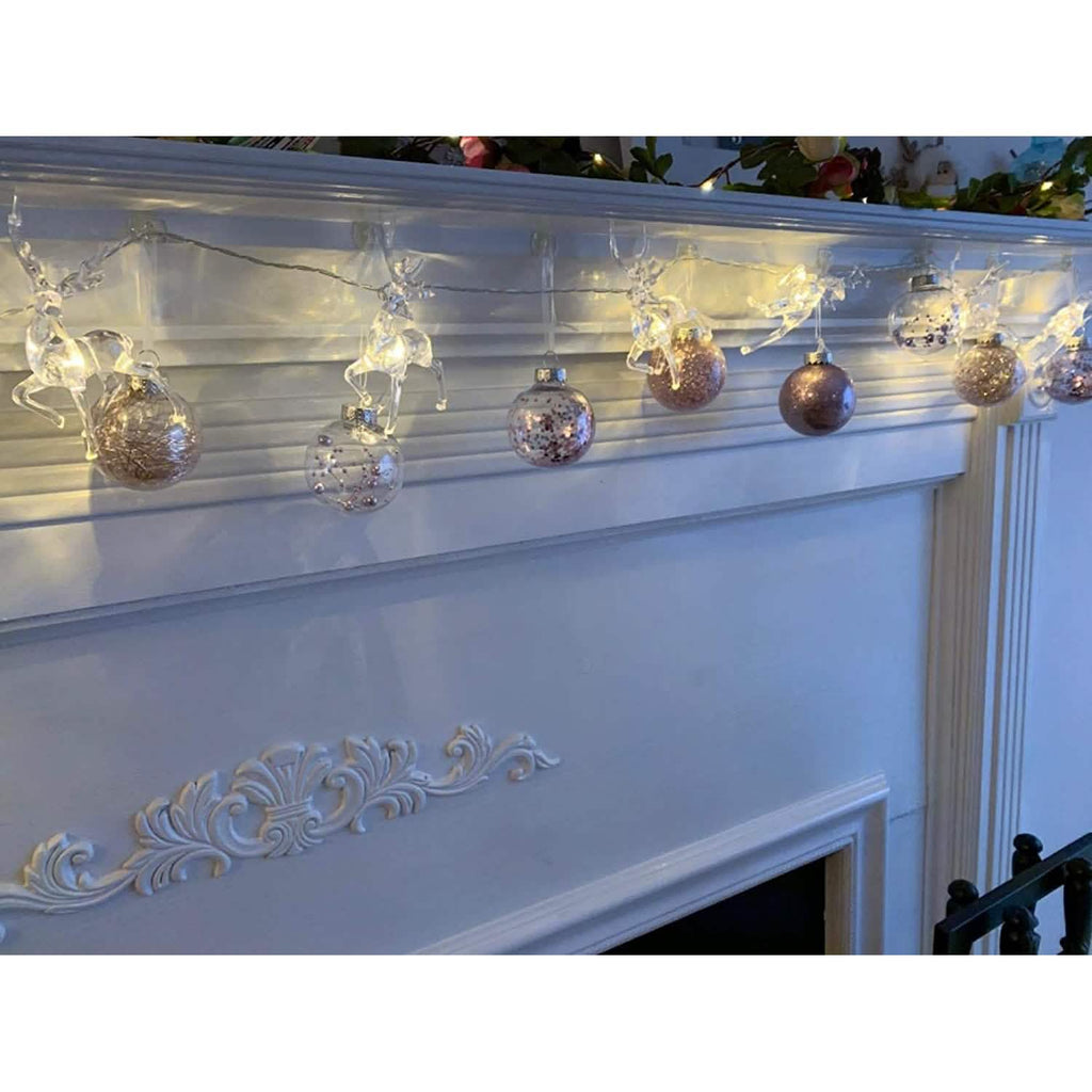 LED Warm White Christmas Lights Reindeer String Lights | Seasonal Decor | Wiccan Center