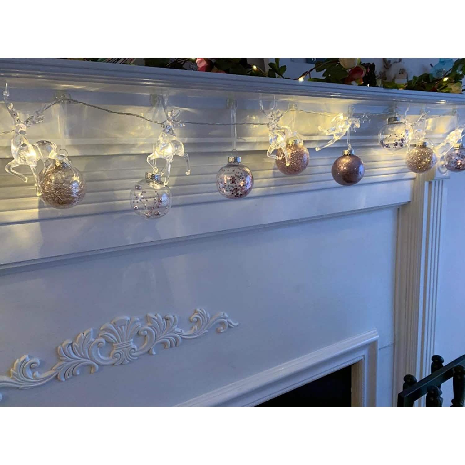 LED Warm White Christmas Lights Reindeer String Lights | Seasonal Decor | Wiccan Center