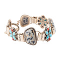 Legacy Blue Turquoise and Dalmatian Jasper Golden Bracelet | Bracelets | Wiccan Center