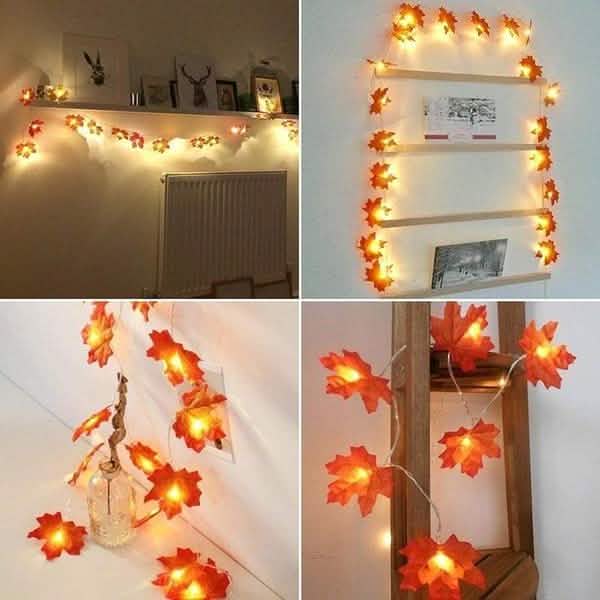 Lighted Fall Garland 40 LED String Light | Seasonal Decor | Wiccan Center