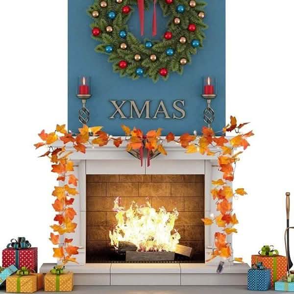 Lighted Fall Garland 40 LED String Light | Seasonal Decor | Wiccan Center