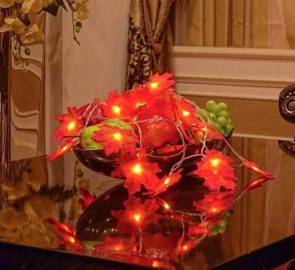 Lighted Fall Garland 40 LED String Light | Seasonal Decor | Wiccan Center